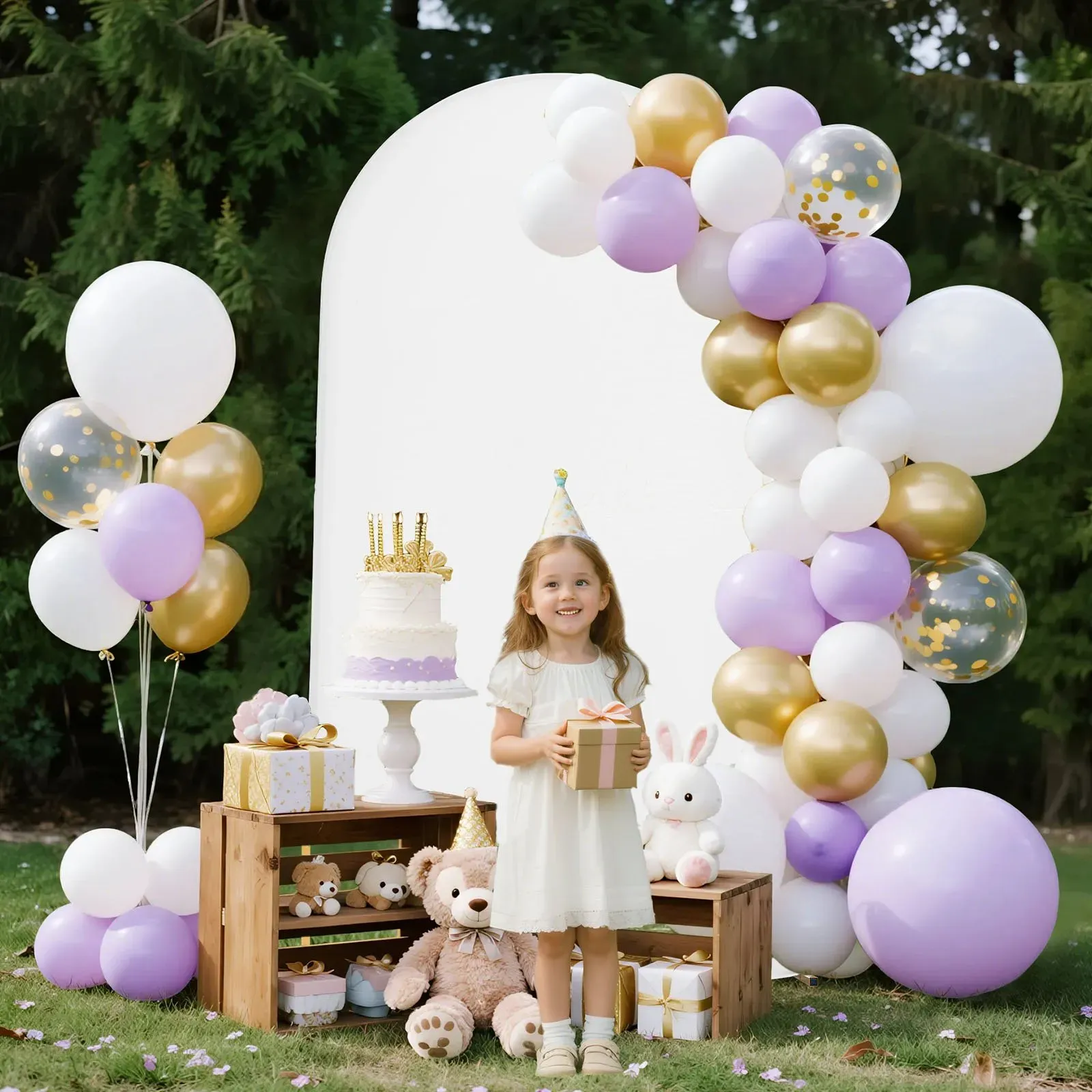 Arch Backdrop Stand, 2.2 x 1.2 m, Stable Structure, 1 Set Gold Metal Arch view 2