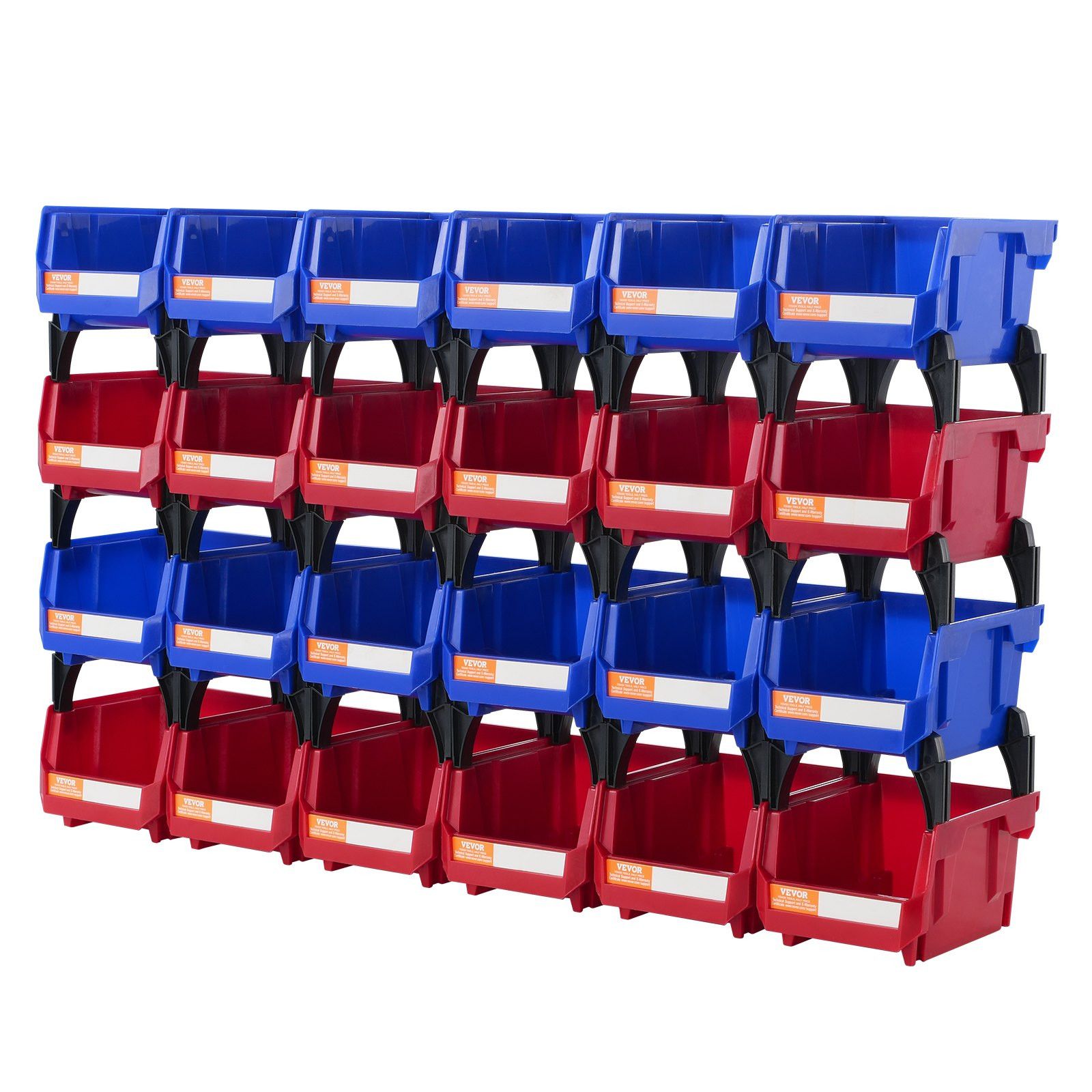 24 Pack Plastic Storage Bins 137 x 105 x 78 mm Hanging Stackable Organizer