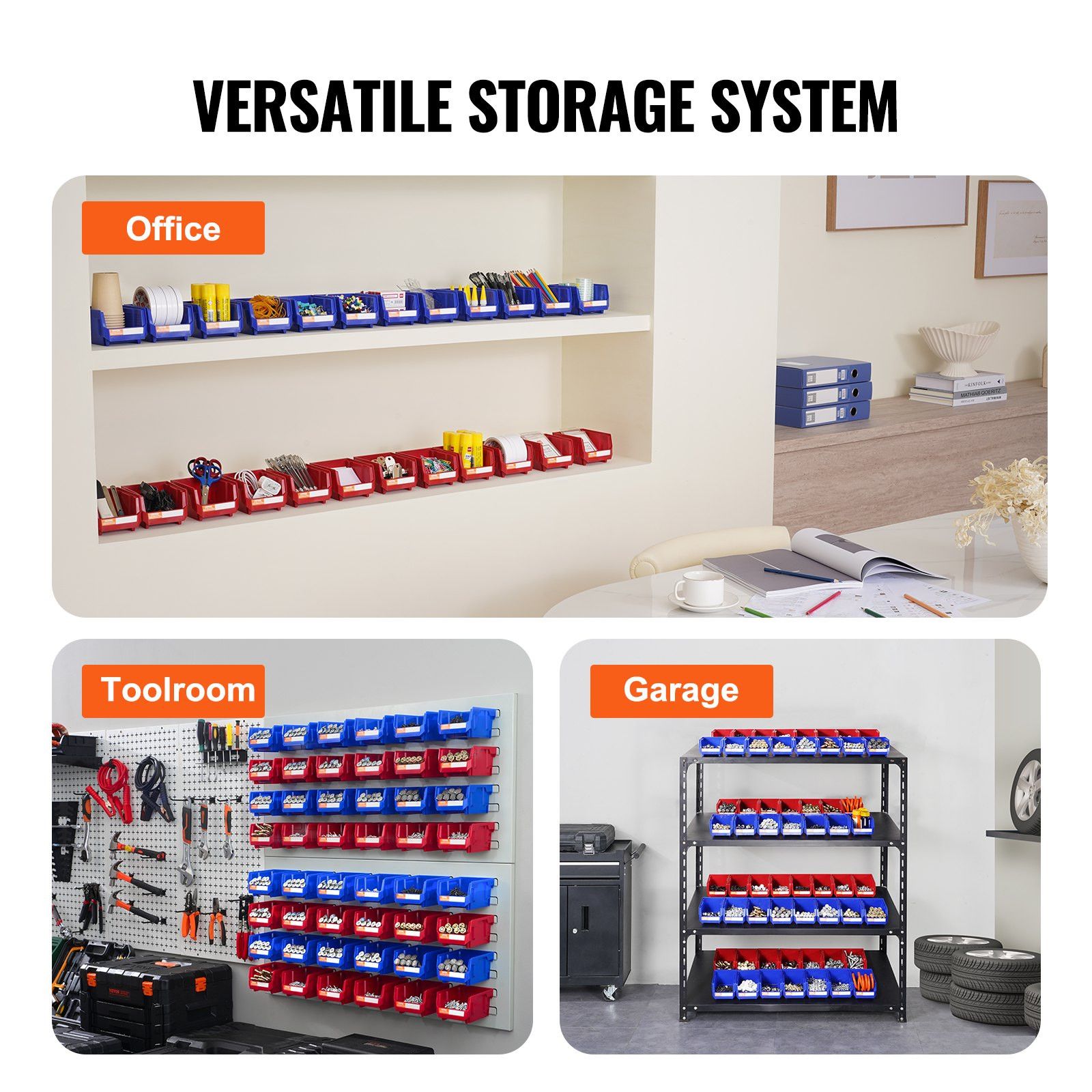 24 Pack Plastic Storage Bins 137 x 105 x 78 mm Hanging Stackable Organizer view 3