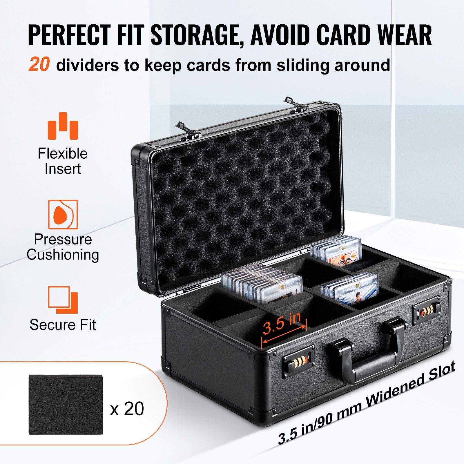 Graded Card Storage Box 4 Slot Lockable Carrying Case with Foam Dividers for view 2