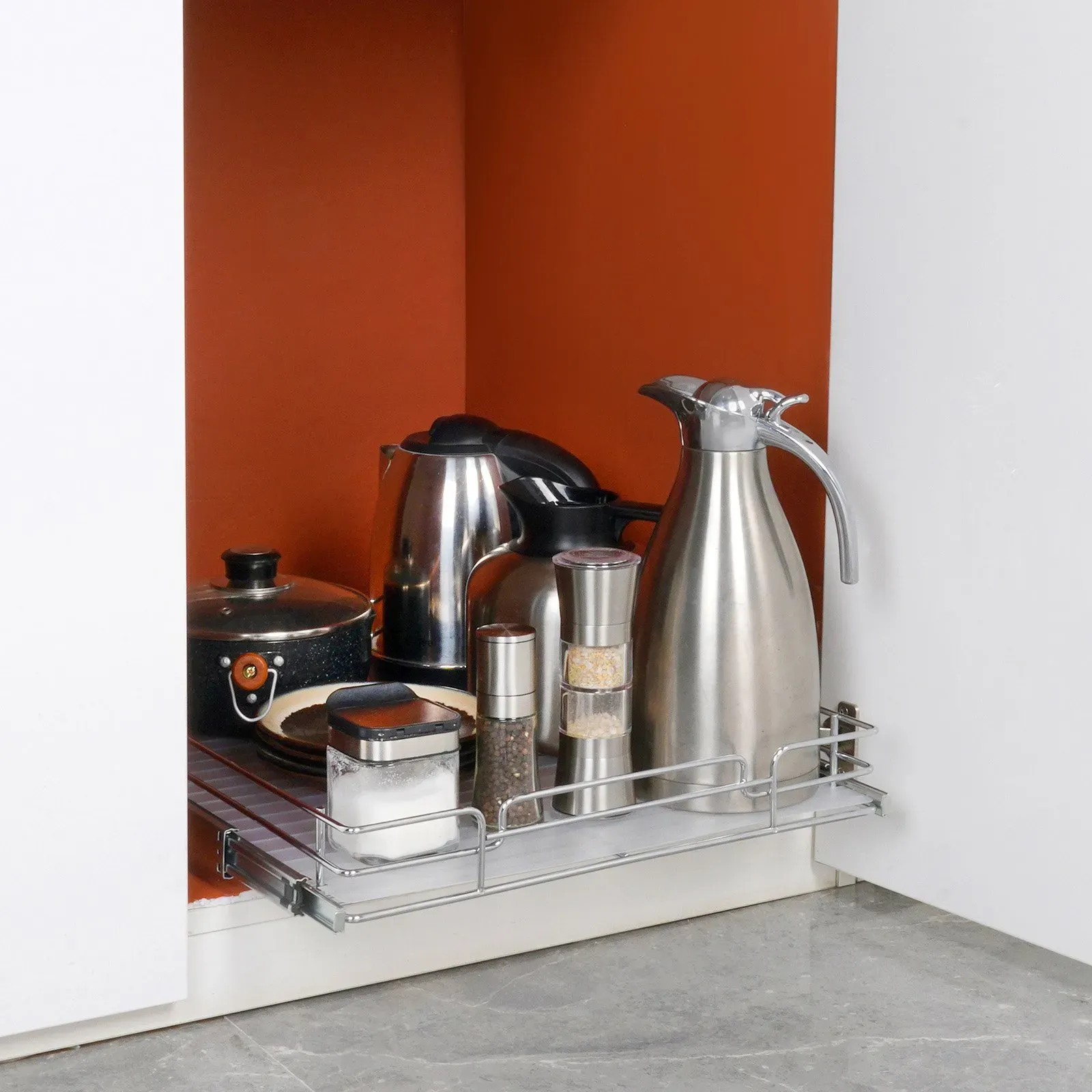 21.5"Wx21"Dx3.5"H Pull Out Cabinet Organizer view 3