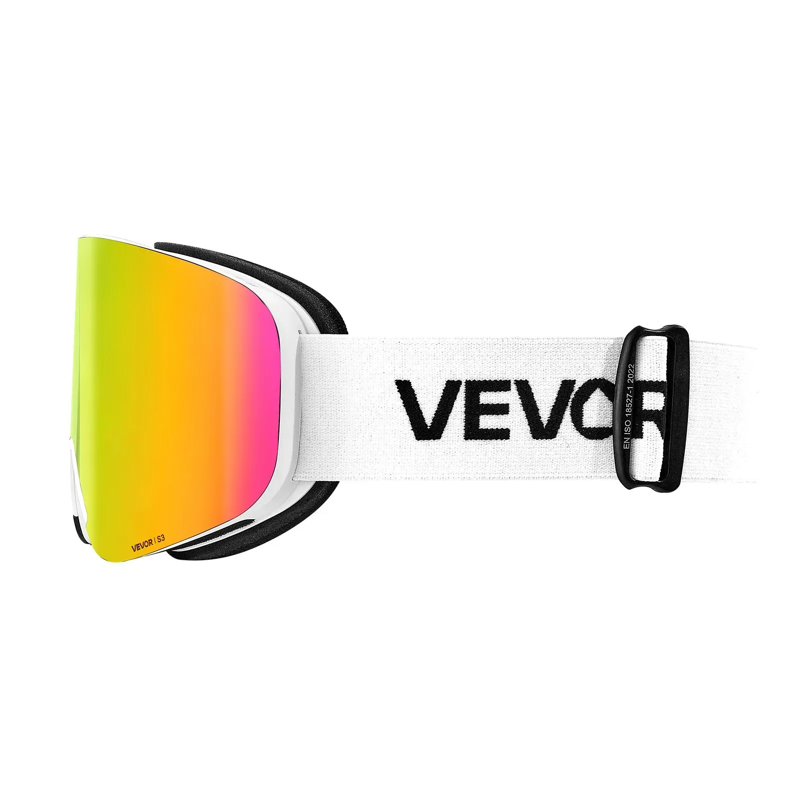 Frameless Ski Goggles, Magnet Cylindrical Lens with Pink Revo Coating, Fit for view 2