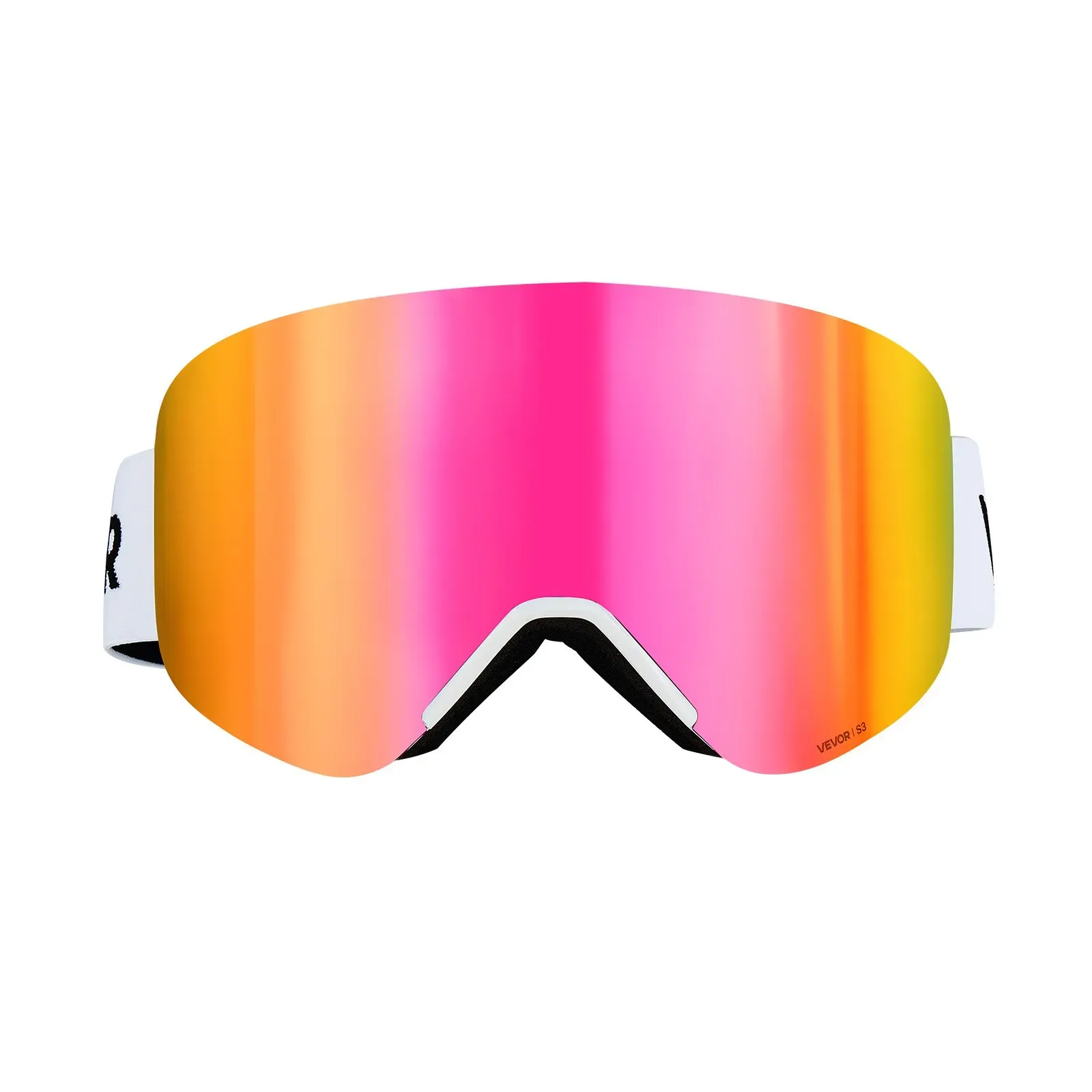 Frameless Ski Goggles, Magnet Cylindrical Lens with Pink Revo Coating, Fit for view 3