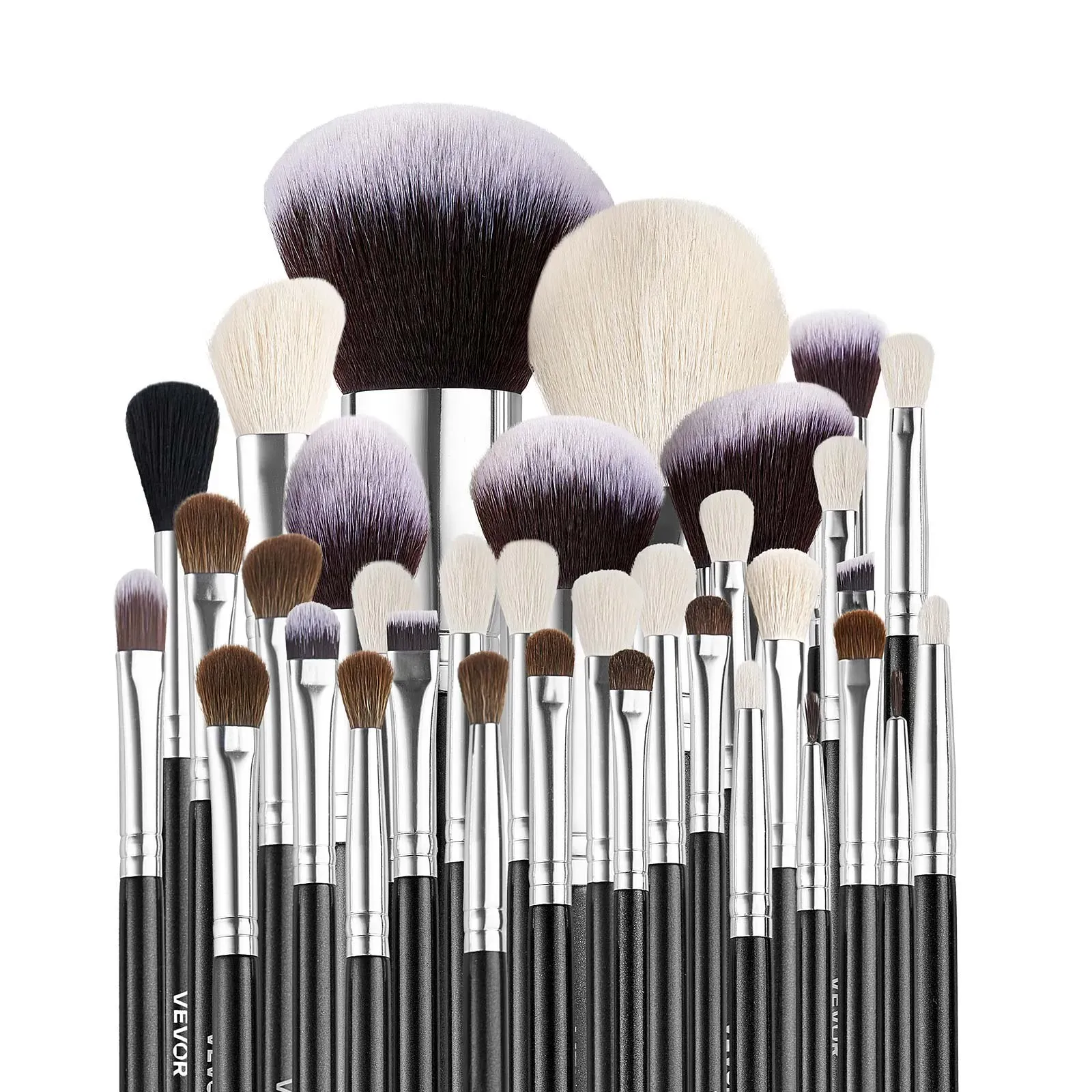 34-Piece Makeup Brush Set, Ergonomic Wood Handle, Travel-Friendly Case Included view 3