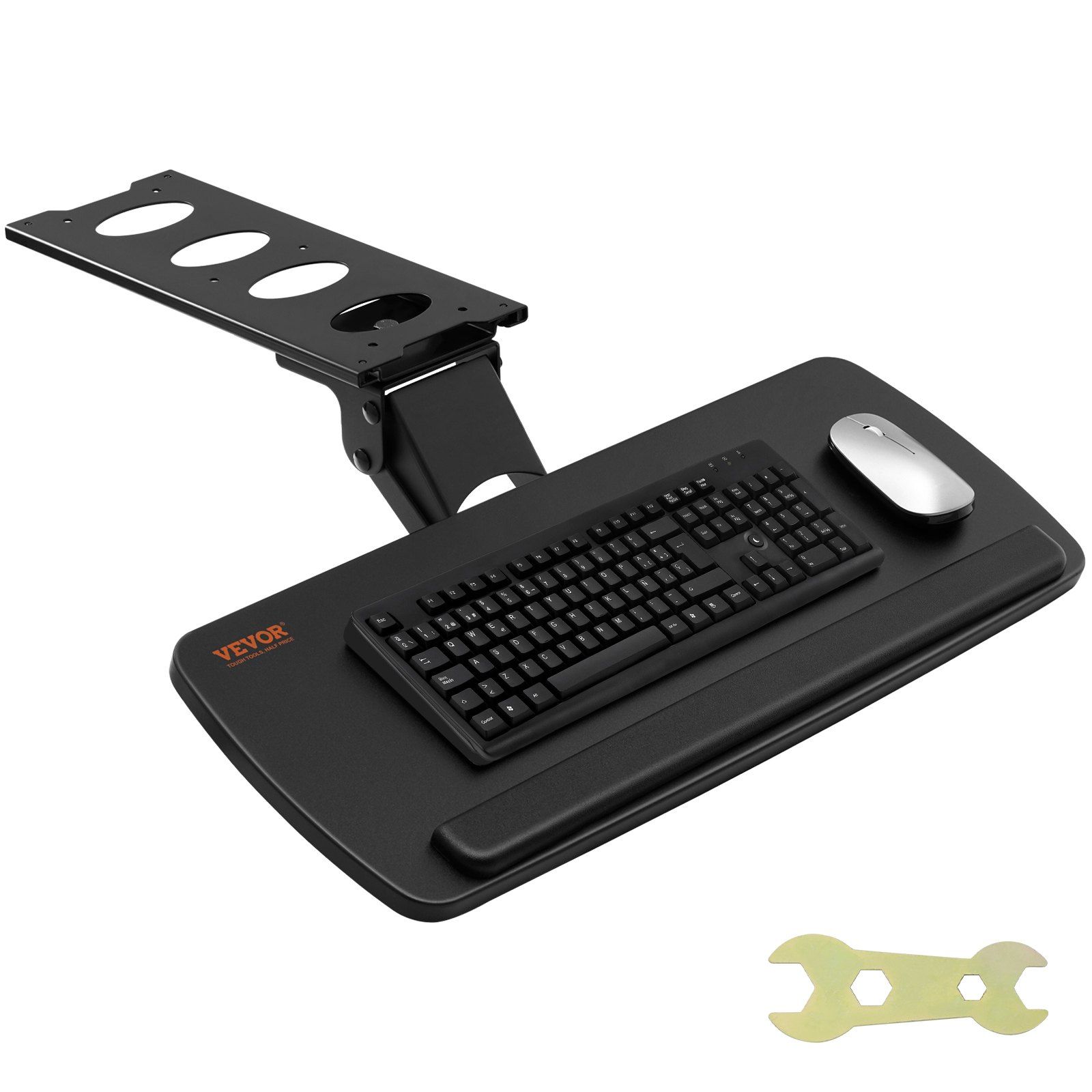 Keyboard Tray under Desk Adjustable Height and Angle Slide Out Keyboard Holder