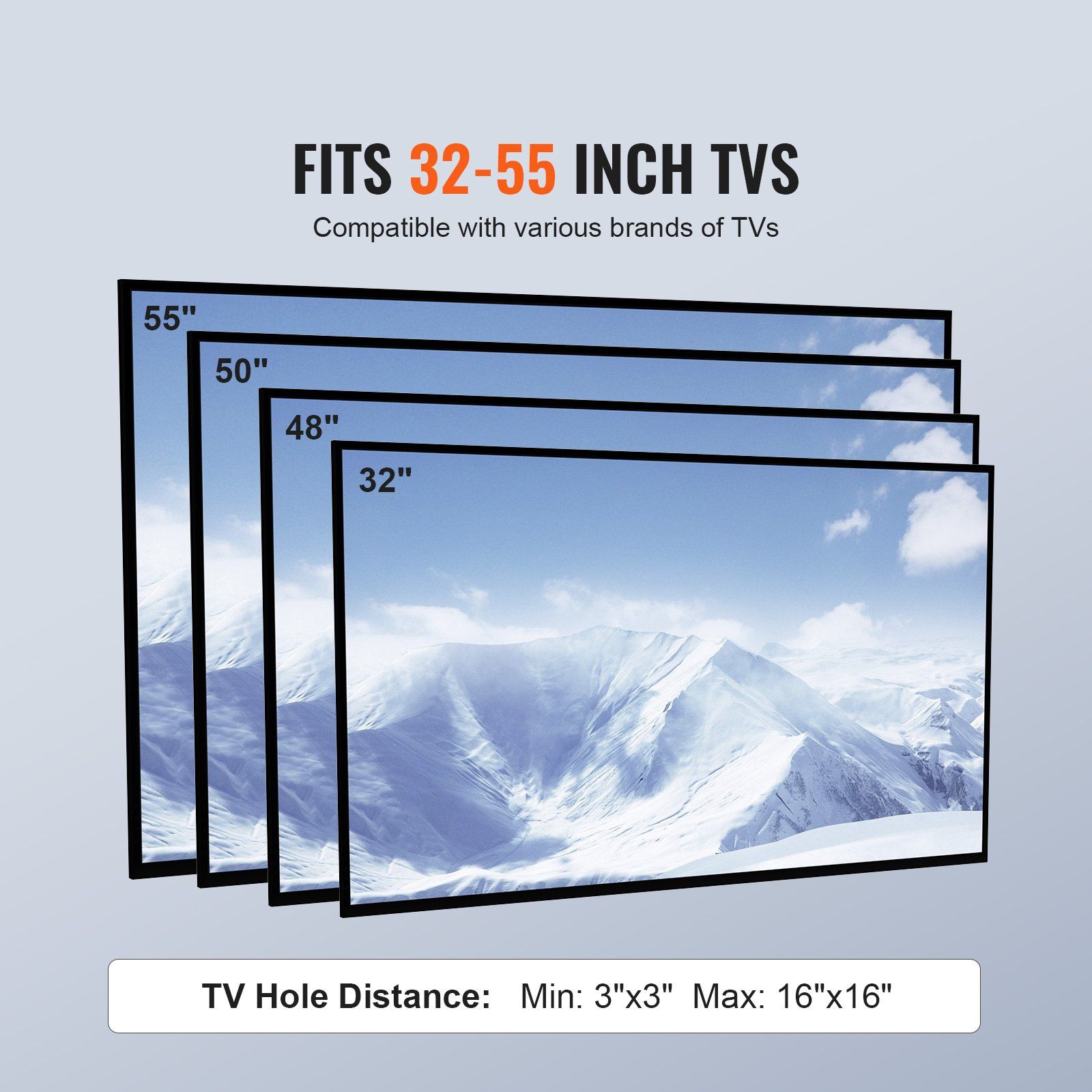 TV Stand Mount, Swivel Universal TV Stand for 32 to 55 inch TVs, Living Room view 5