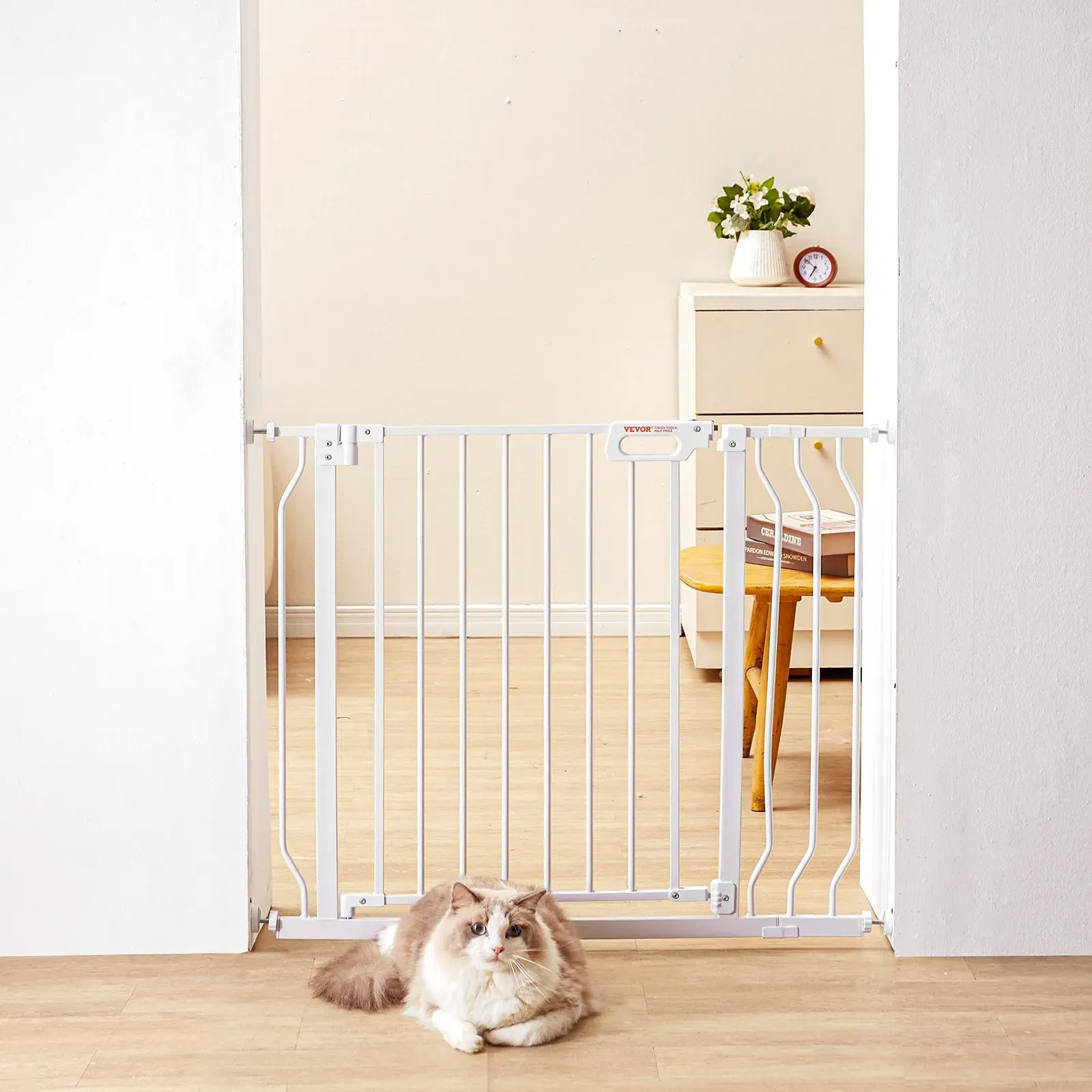 Baby Gate, 749-990 mm Extra Wide, 762 mm High, Dog Gate for Stairs Doorways view 4