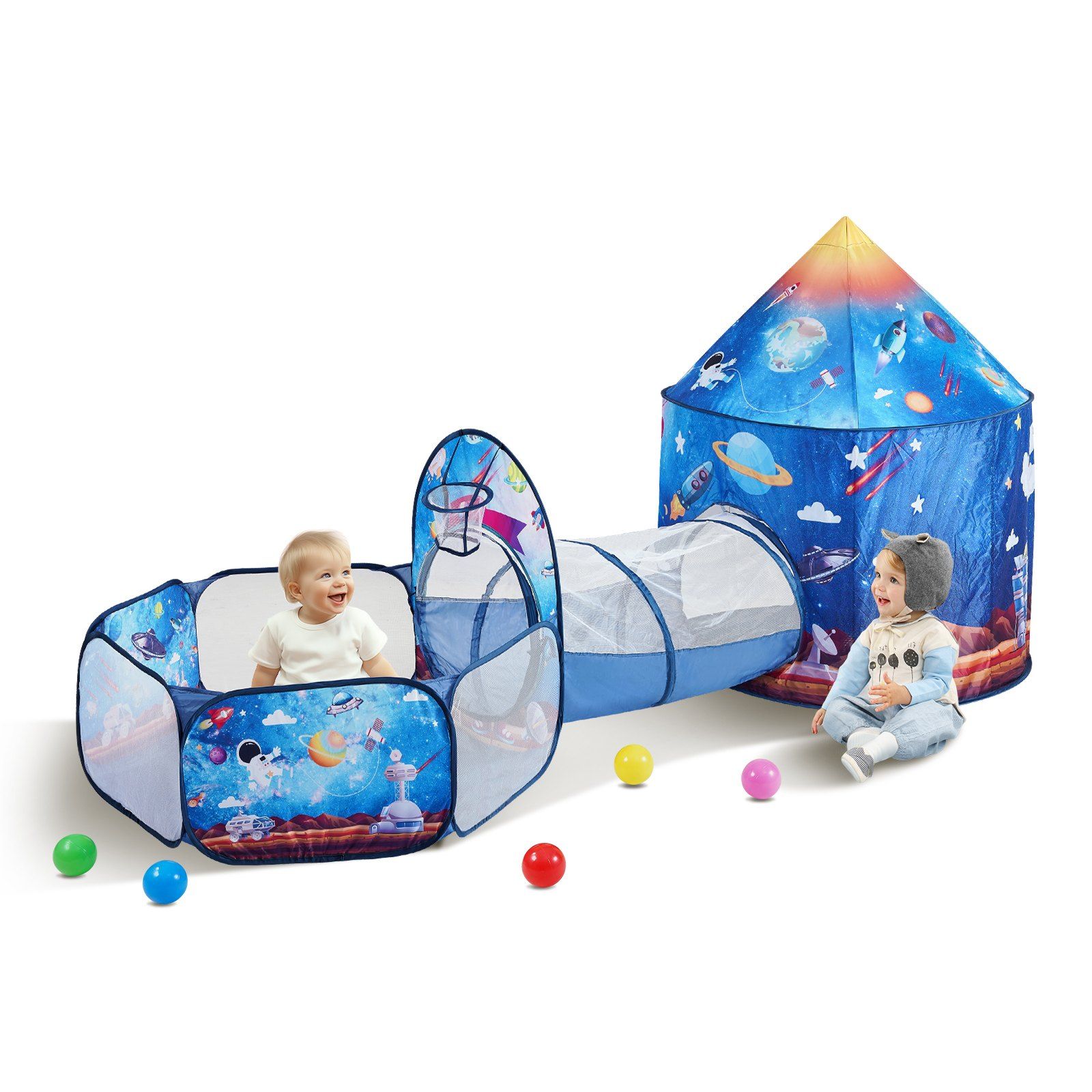 3 in 1 Kids Play Tent with Tunnel for Boys