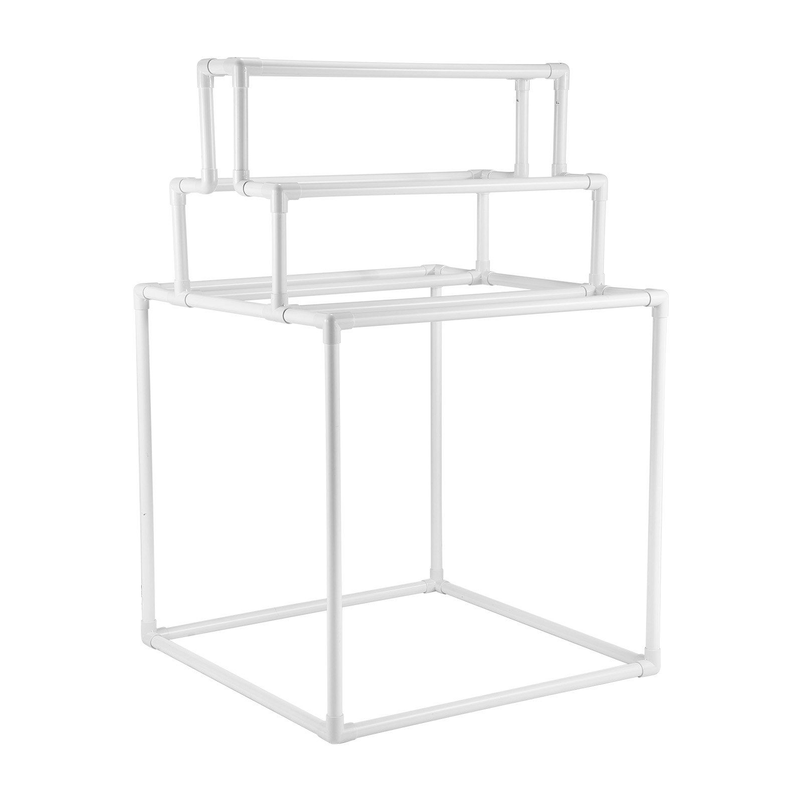 8 Bar Freestanding PVC Towel Rack Outdoor Pool Towel Holder Stand for Hot Tub