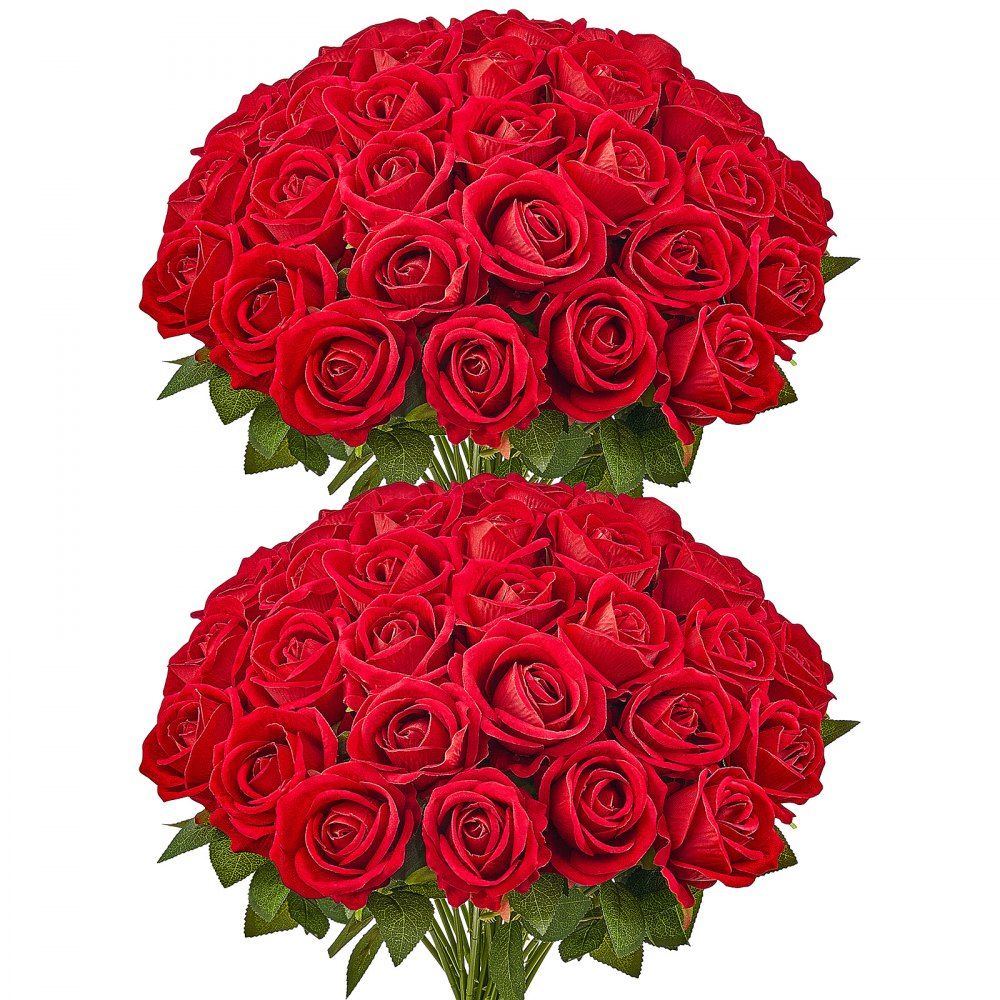 60-Piece Bulk Artificial Red Foam Roses