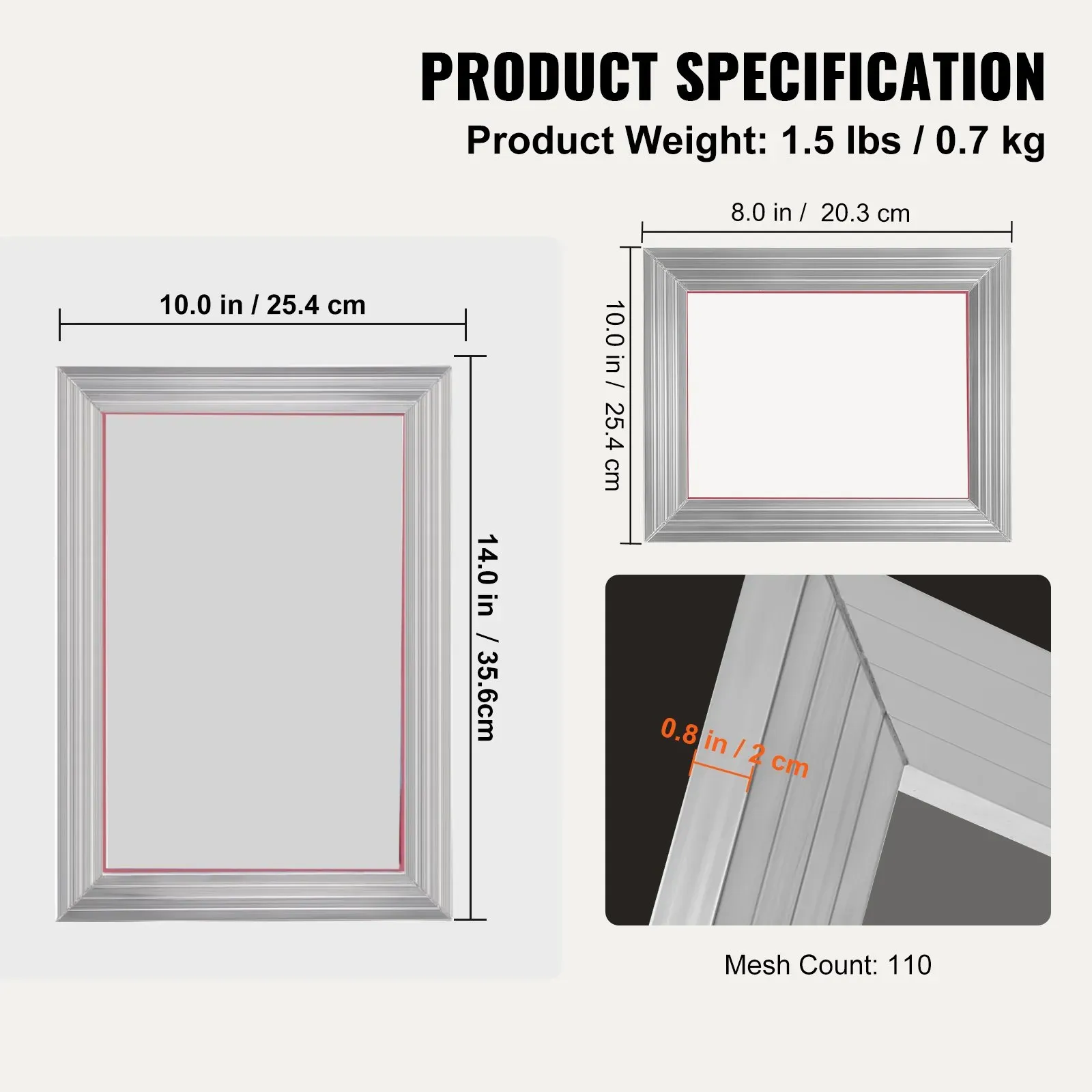 Screen Printing Kit, 2 Pieces Aluminum Silk Screen Printing Frames20.3 x view 5
