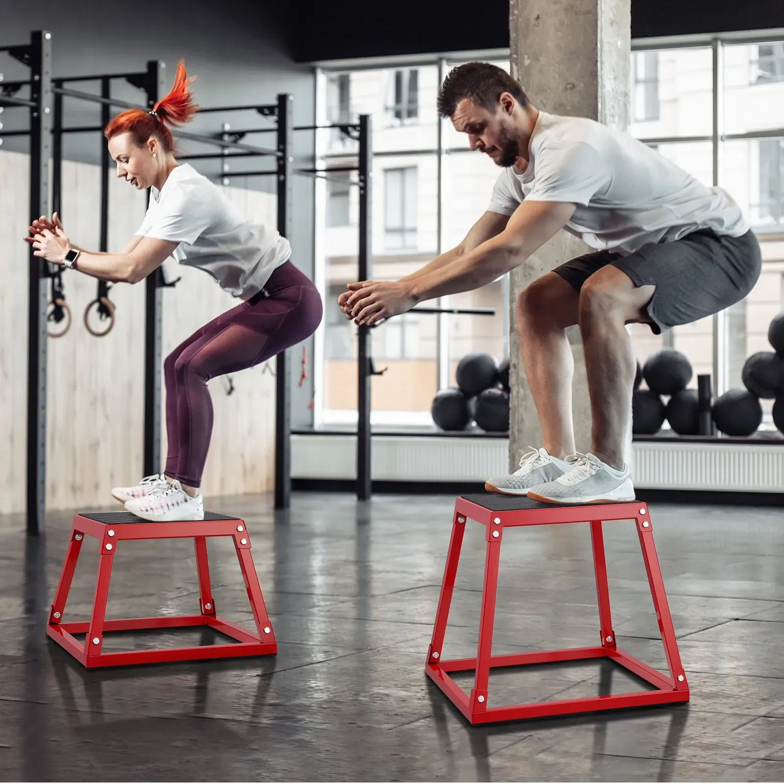 Plyometric Jump Box, 12 Inch Plyo Box, Steel Plyometric Platform and Jumping view 4