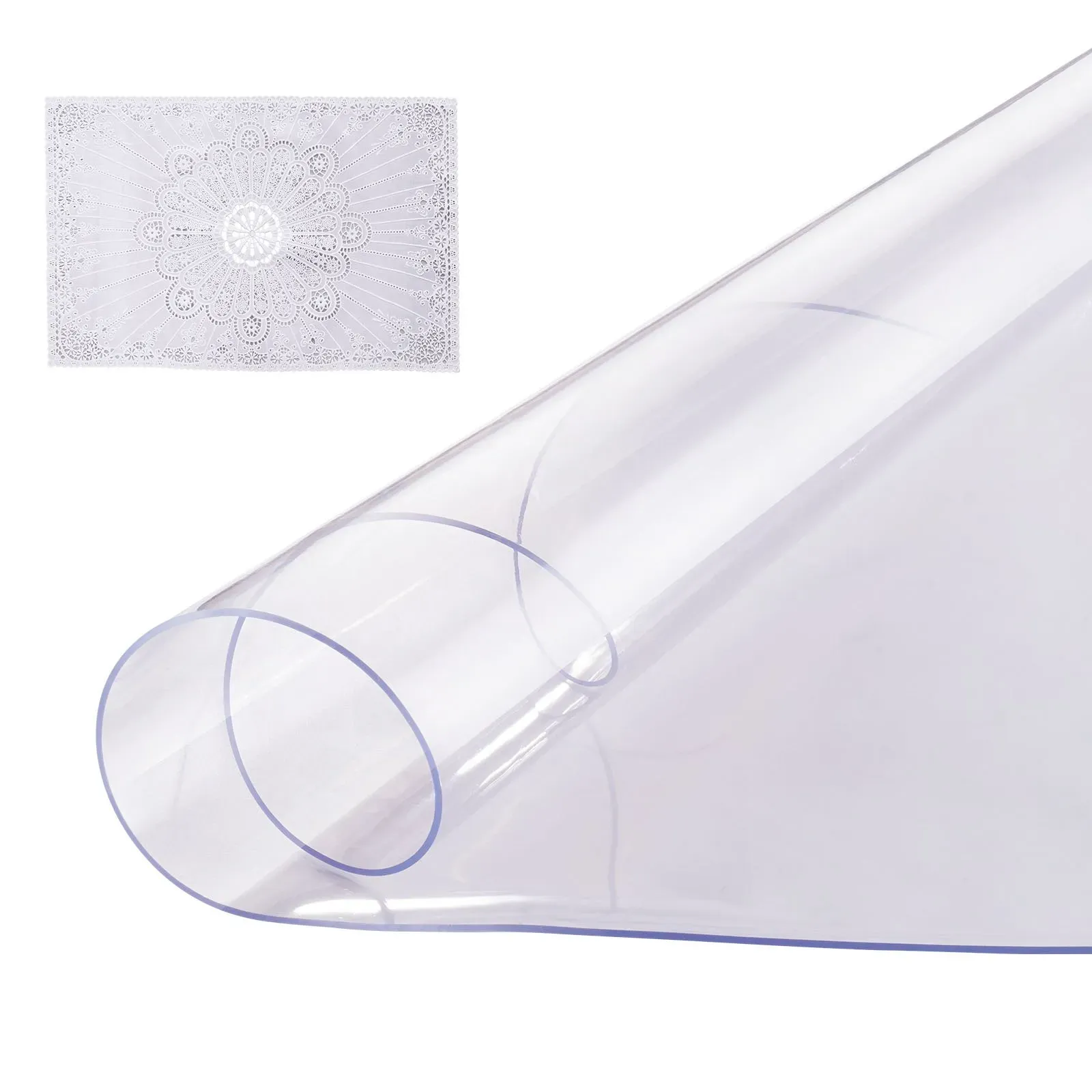 Plastic Table Cover, 42 x 42 Inch 2.0 mm Thick Clear Table Protector, for