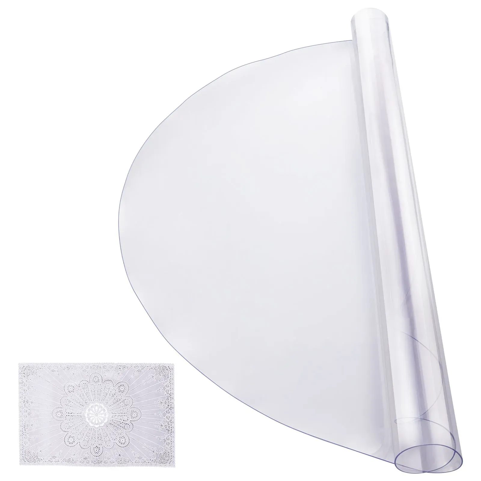Plastic Table Cover, 42 x 42 Inch 2.0 mm Thick Clear Table Protector, for view 4