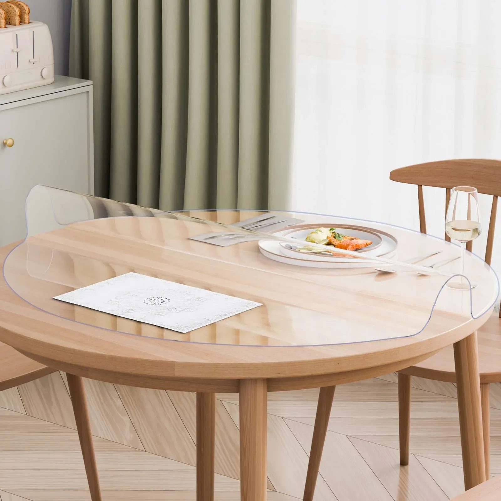 Plastic Table Cover, 42 x 42 Inch 2.0 mm Thick Clear Table Protector, for view 5