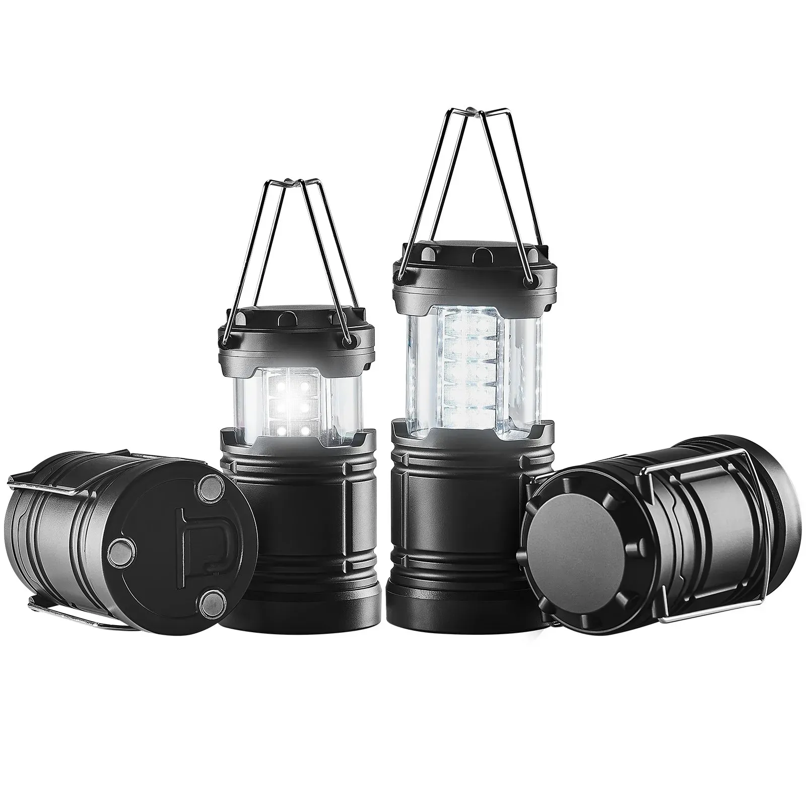 LED Camping Lanterns, 4 Pack, Magnetic Base, Battery Powered Lights view 4