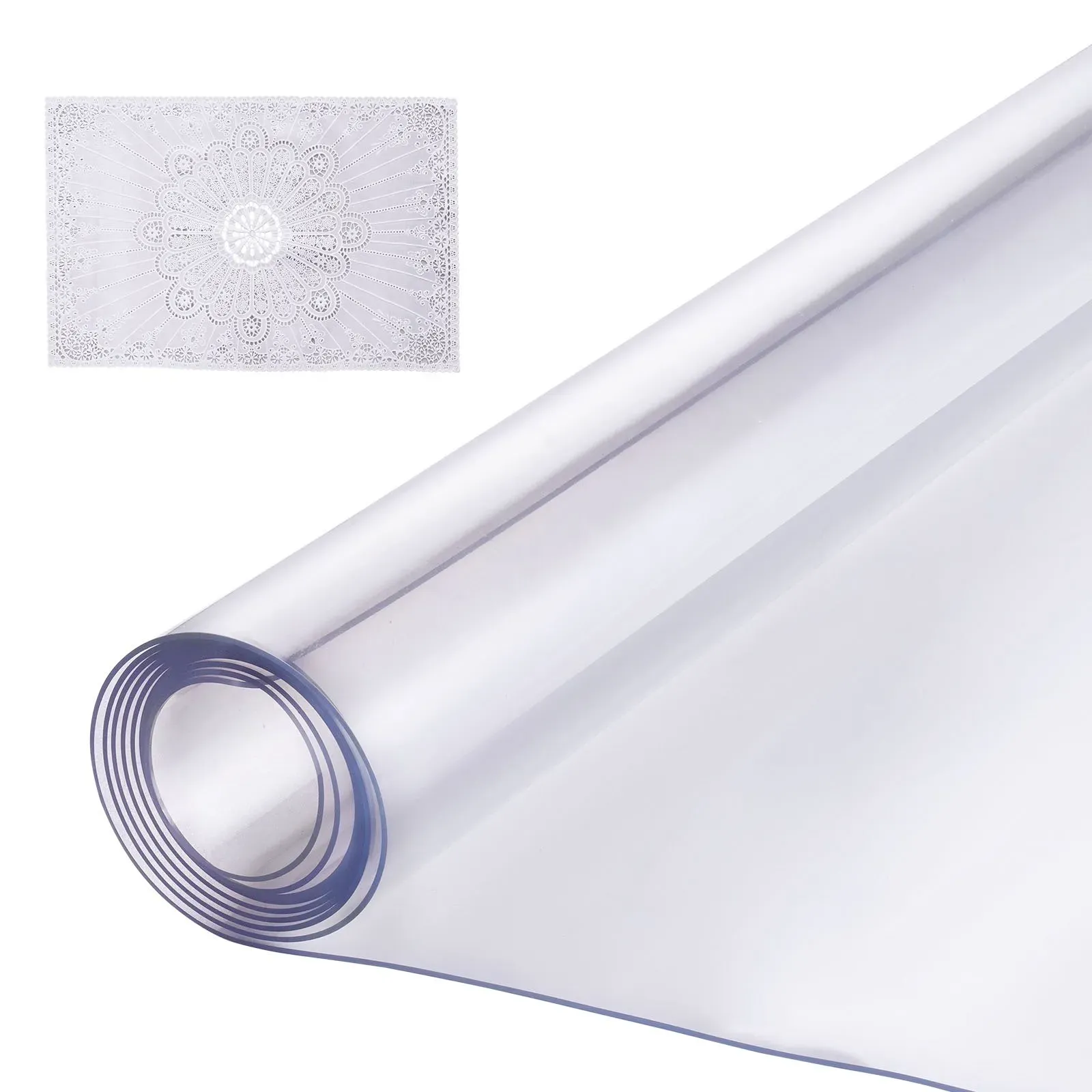 Plastic Table Cover, 48 x 48 Inch 1.5 mm Thick Clear Table Protector, Square