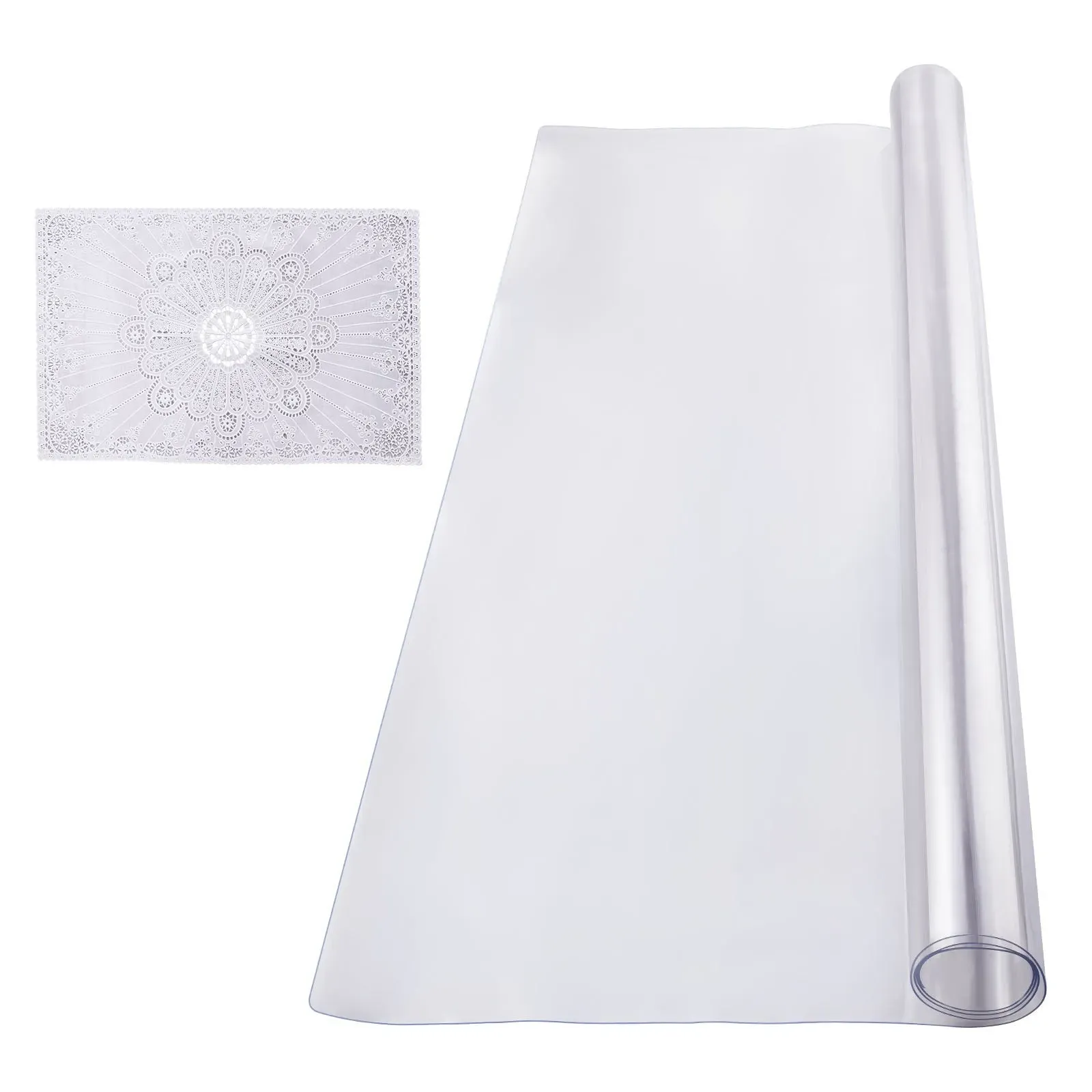 Plastic Table Cover, 48 x 48 Inch 1.5 mm Thick Clear Table Protector, Square view 2