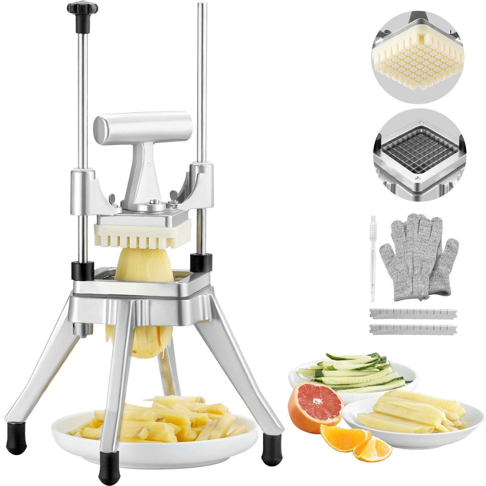 Commercial Vegetable Fruit Chopper 3/8 Inch Blade Heavy Duty Stainless Steel