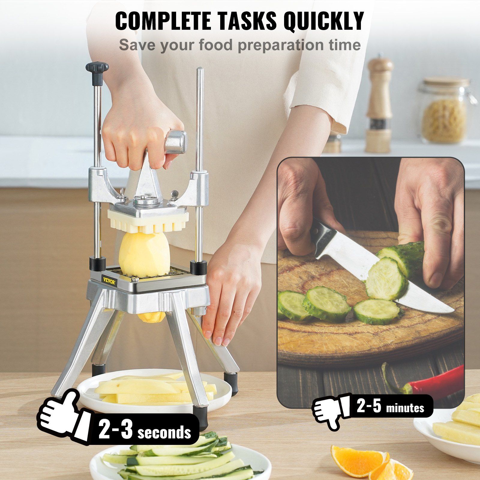Commercial Vegetable Fruit Chopper 3/8 Inch Blade Heavy Duty Stainless Steel view 2