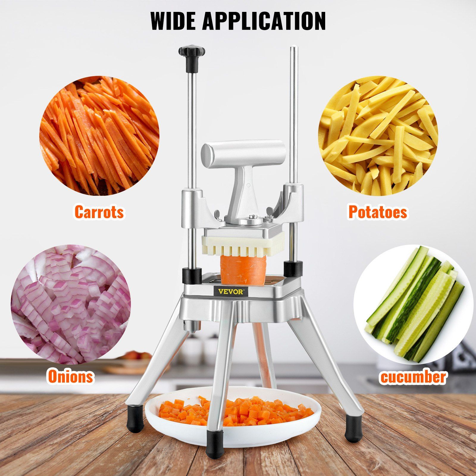 Commercial Vegetable Fruit Chopper 3/8 Inch Blade Heavy Duty Stainless Steel view 3