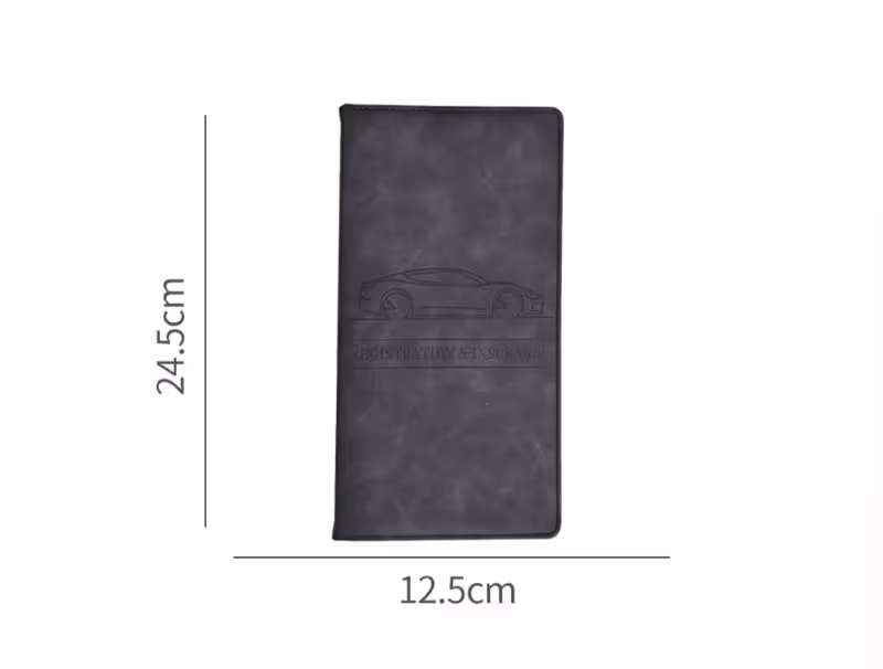 3 Pcs Premium PU Leather Car Registration and Insurance Holder - Slim Auto view 7