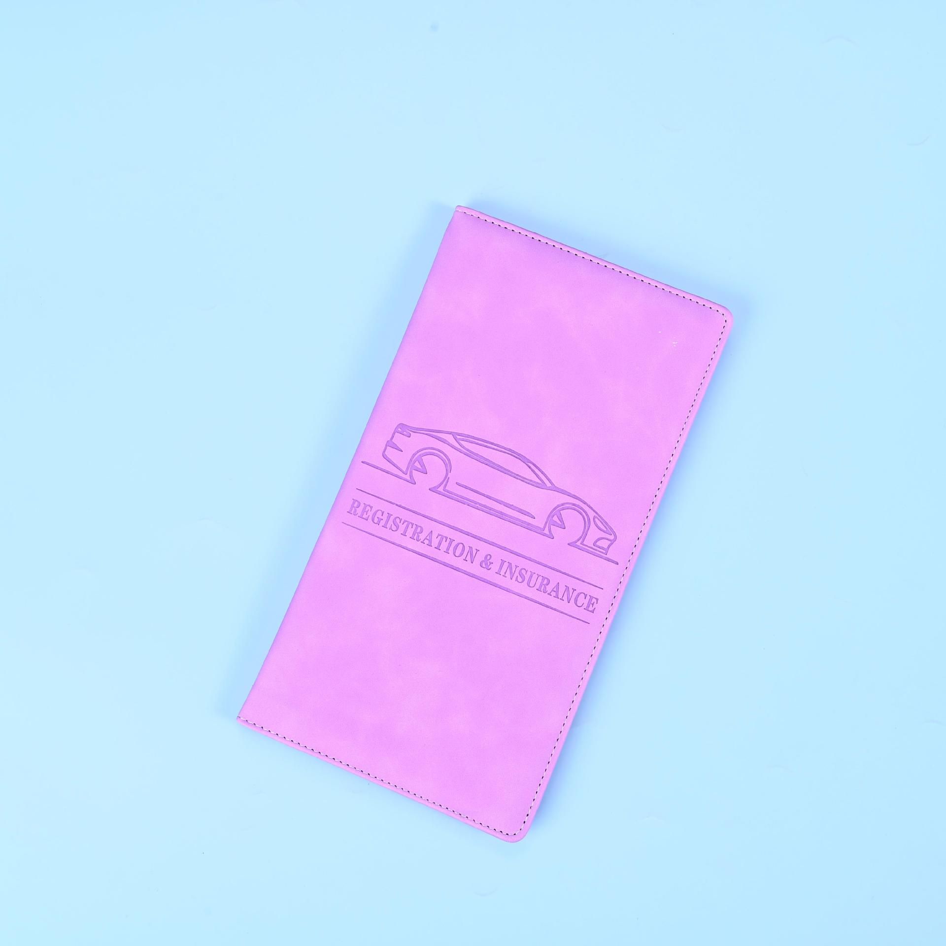 3 Pcs Premium PU Leather Car Registration and Insurance Holder - Slim Auto