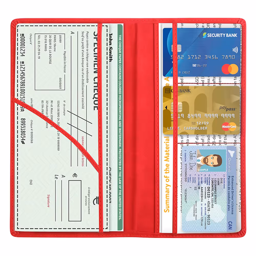 3 Pcs Premium PU Leather Car Registration and Insurance Holder - Slim Auto view 2