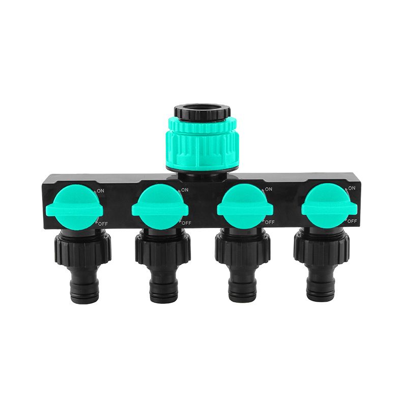 2pcs Blue 4-Way Garden Hose Splitter - Multi-Outlet Tap Manifold with