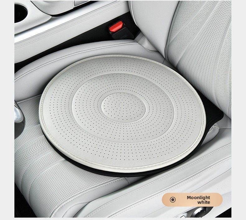 Moonlight White 360 Degree Rotating Car Seat Cushion - 53cm Nano Tech Swivel — image 1