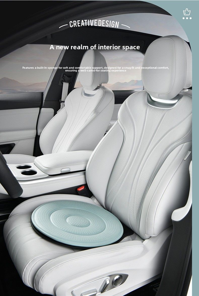 Moonlight White 360 Degree Rotating Car Seat Cushion - 53cm Nano Tech Swivel view 8