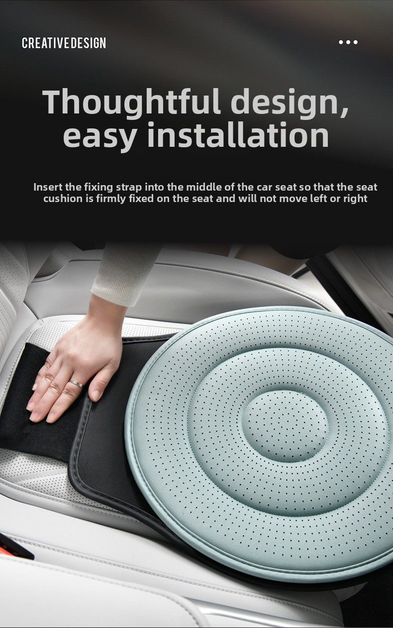 Coffee 360 Degree Rotating Car Seat Cushion - 53cm Nano Tech Swivel Mobility view 10