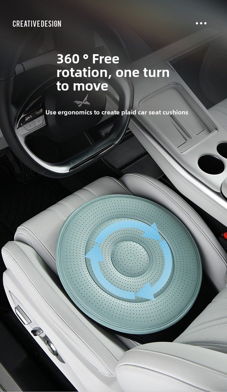 Gray 360 Degree Rotating Car Seat Cushion - 53cm Nano Tech Swivel Mobility Aid view 5