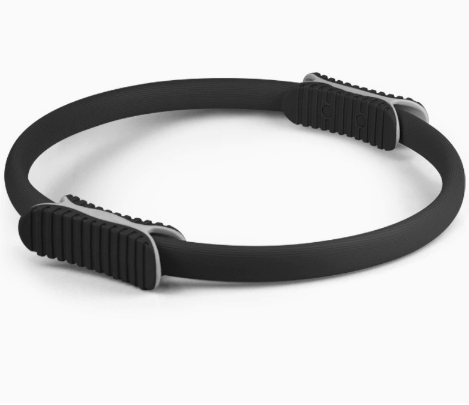 2 PCS Black 38cm Pilates Ring Circle with Comfort Foam Handles for Core &
