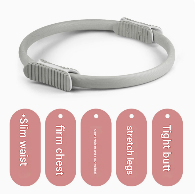 2 PCS Grey 38cm Pilates Ring Circle with Comfort Foam Handles for Core & view 2
