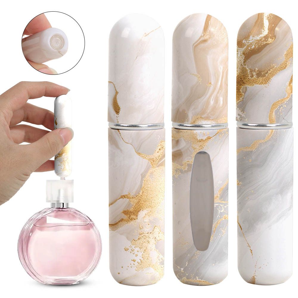 Champagne Chic Marble Travel Perfume Atomizer Set (3-Pack) - 5ml Leakproof