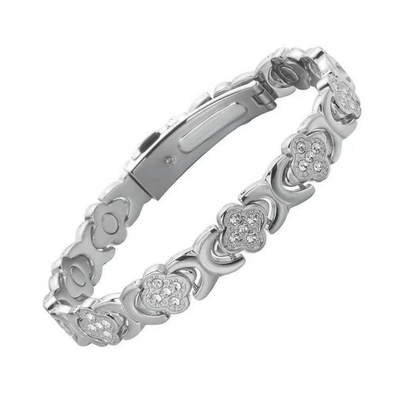3-Pack 13cm Clover Magnetic Bracelet Set – Rose Gold/Gold/Silver Tone view 4
