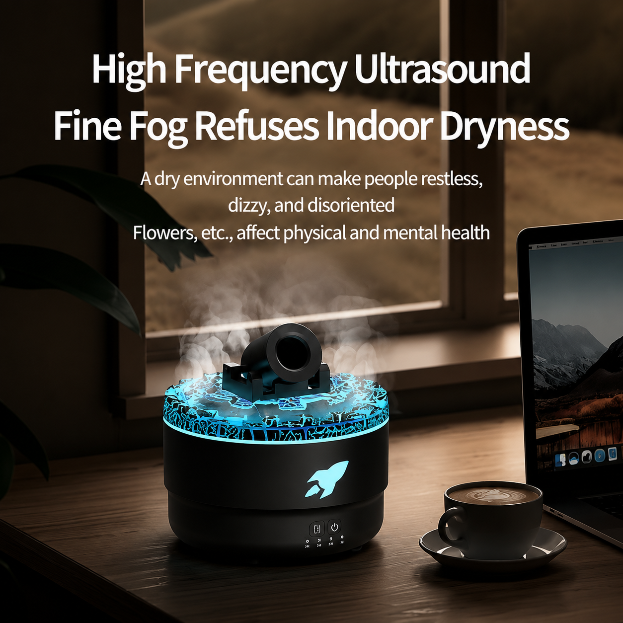176 Black Simulation Turret Diffuser & Humidifier - Smart Timer Ultrasonic view 4