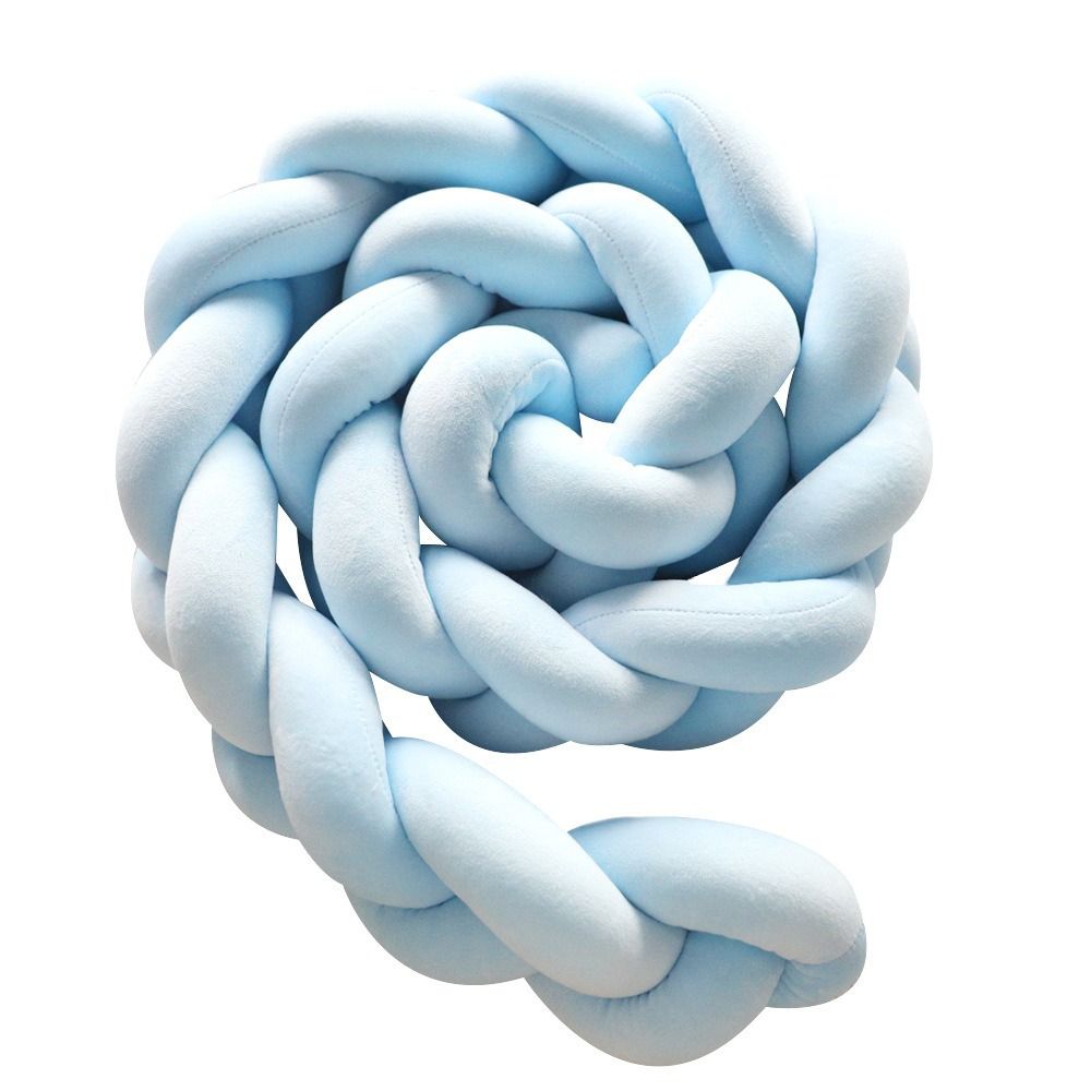 Blue 2M Nordic 3-Strand Hand-Braided Knot Long Pillow - Soft Plush Sofa Cushion