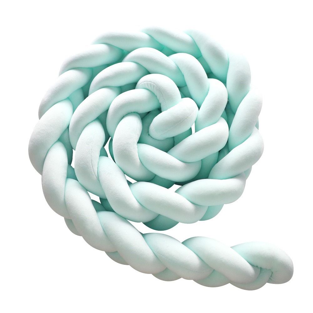 Green 2M Nordic 3-Strand Hand-Braided Knot Long Pillow - Soft Plush Sofa Cushion