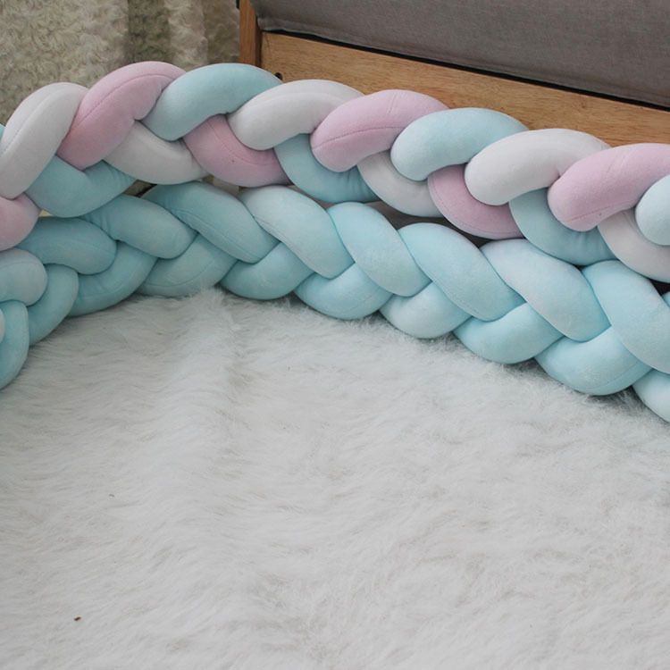 White 2M Nordic 3-Strand Hand-Braided Knot Long Pillow - Soft Plush Sofa Cushion view 4