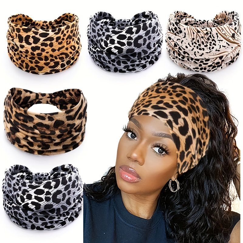 Beige Polka dot pattern Yoga Headband – Elastic Sweat-Wicking Hairband for Women view 2
