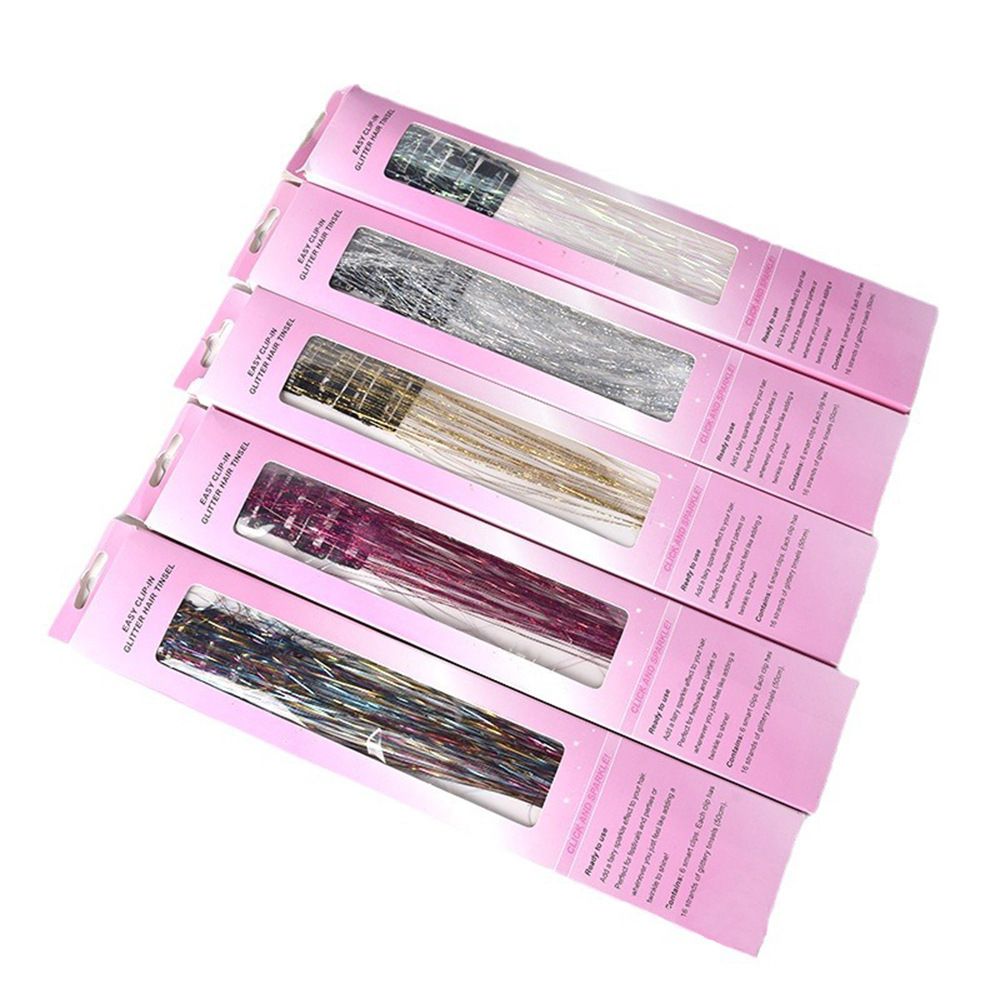 Pearl White Laser Iridescent Hair Extensions – 12-Piece Clip-In Highlight view 2