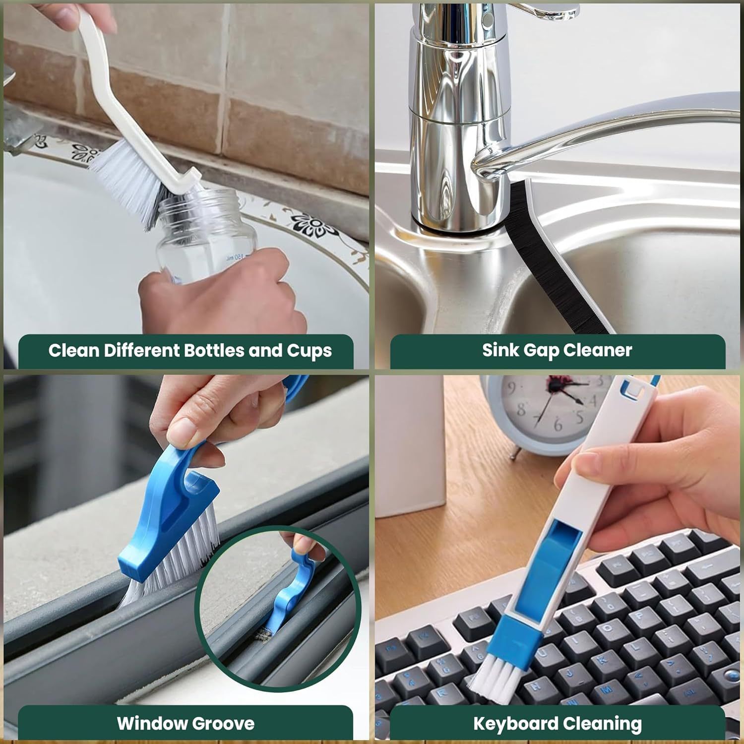 Set A Multi-Use Heavy-Duty Cleaning Brush Set – 12-Piece Hard Bristle Tool Kit view 7