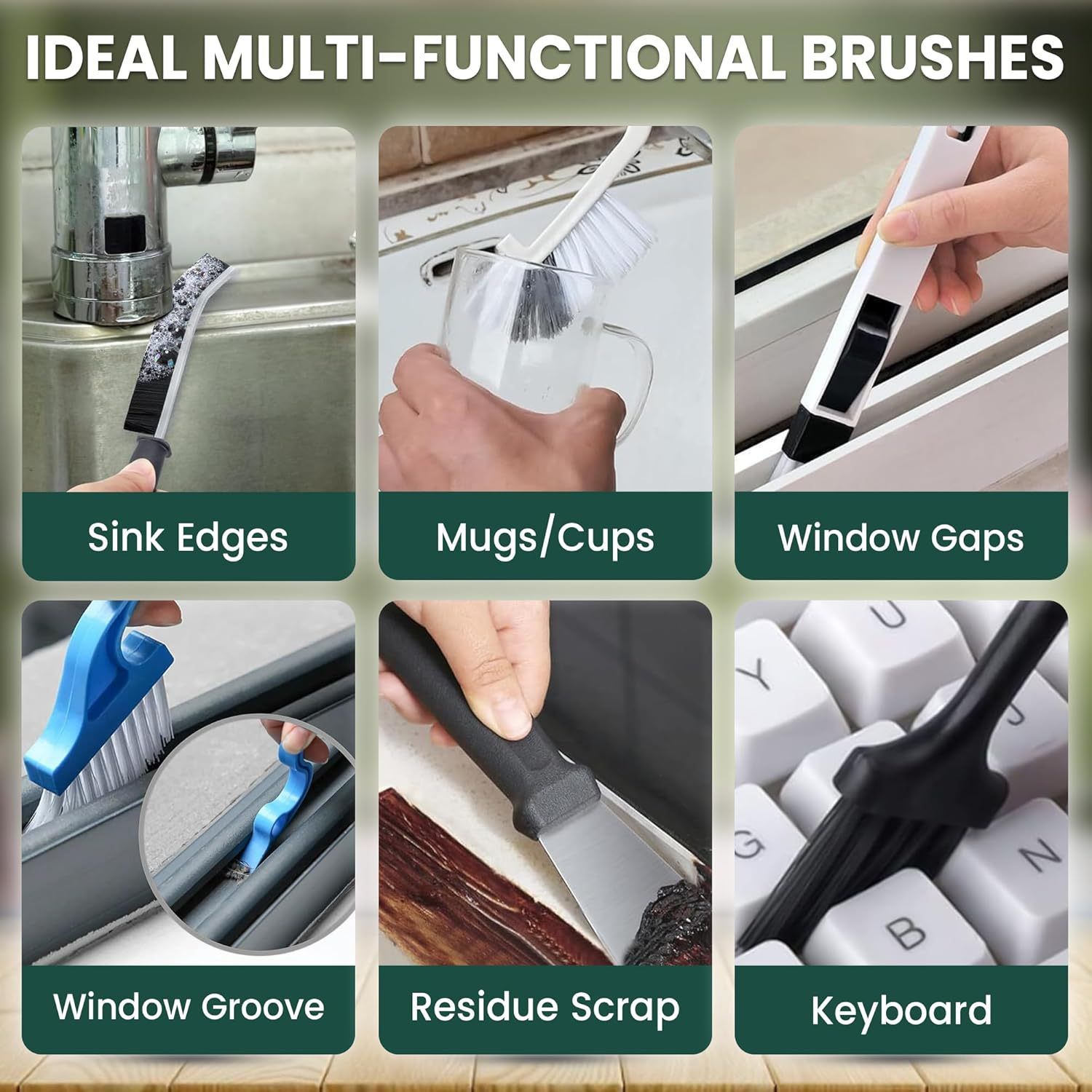 Set B Multi-Use Heavy-Duty Cleaning Brush Set – 14-Piece Hard Bristle Tool Kit view 8