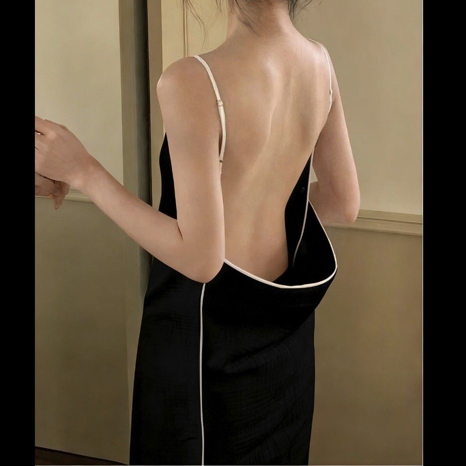 Black Linen-Feel Cotton Gauze Bath Wrap – Lightweight view 2