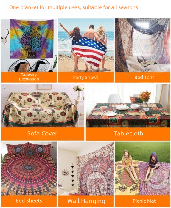 Sunset over a meadow Wall Tapestry 200x150cm - Soft Plush Fabric Hanging for view 4