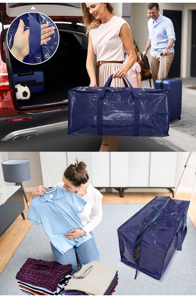 4 Pack Extra Heavy Duty Large Moving Bags with Strong Zipper & Comfortable Handles view 5