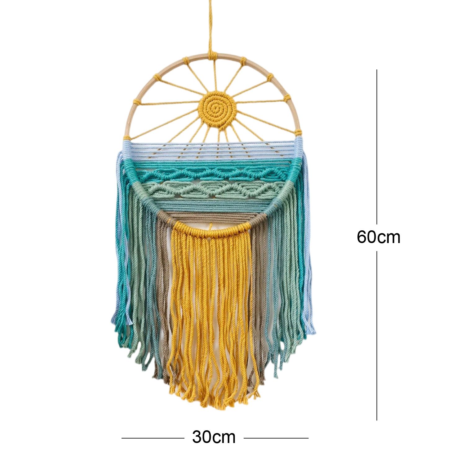 Style 1 Hand-Woven Cotton Rope Sunrise Sunset Wall Hanging - Bohemian Macrame view 3