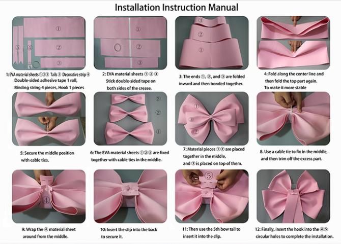 Pink EVA Bow Decoration DIY Kit - 75cm x 100cm DIY Party & Event Backdrop Bow view 4